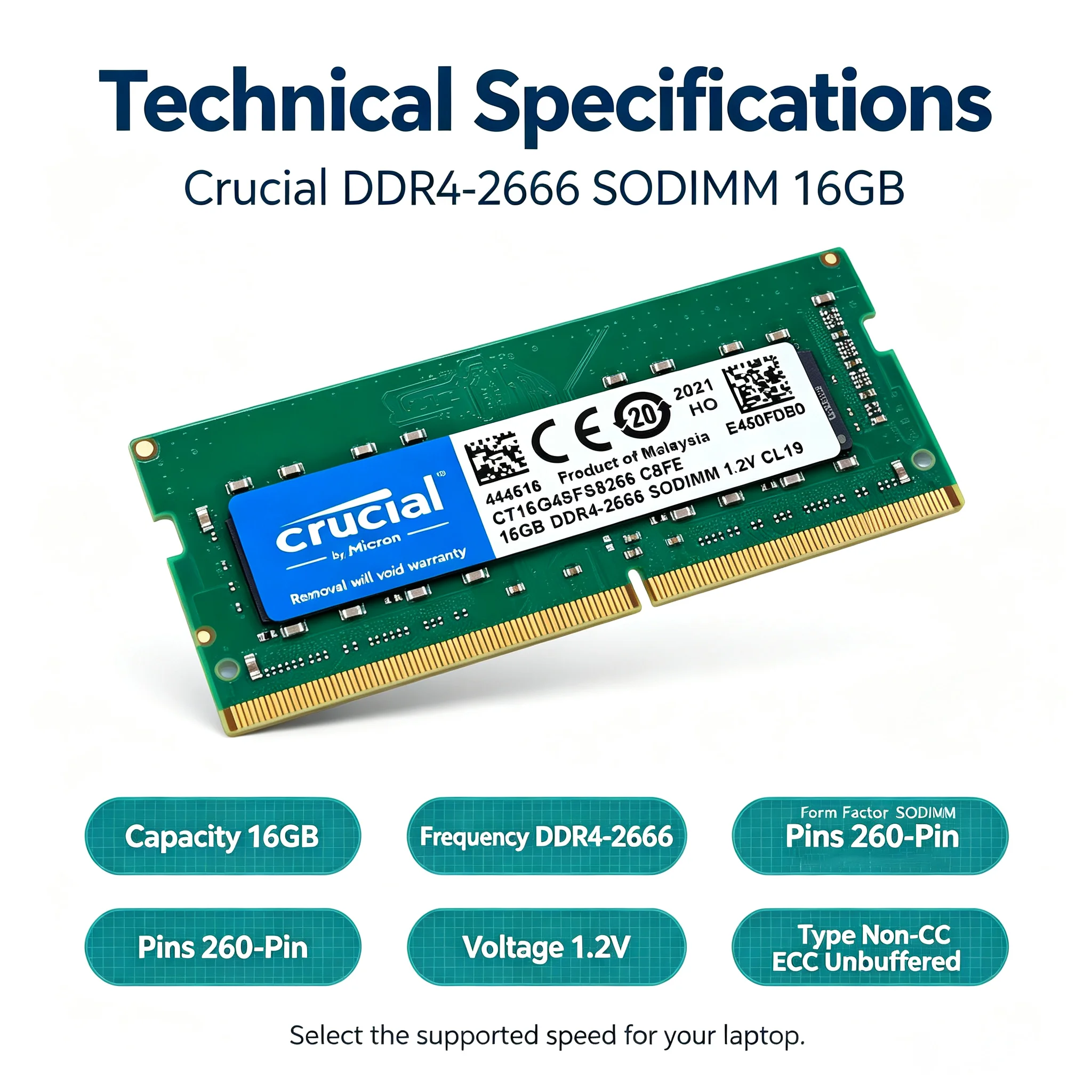 Cruciale DDR4 Laptop RAM SODIM - Ddr4 3200 16Gb recensie en prijs